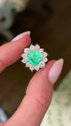 Vintage, 1970s emerald & diamond cluster ring