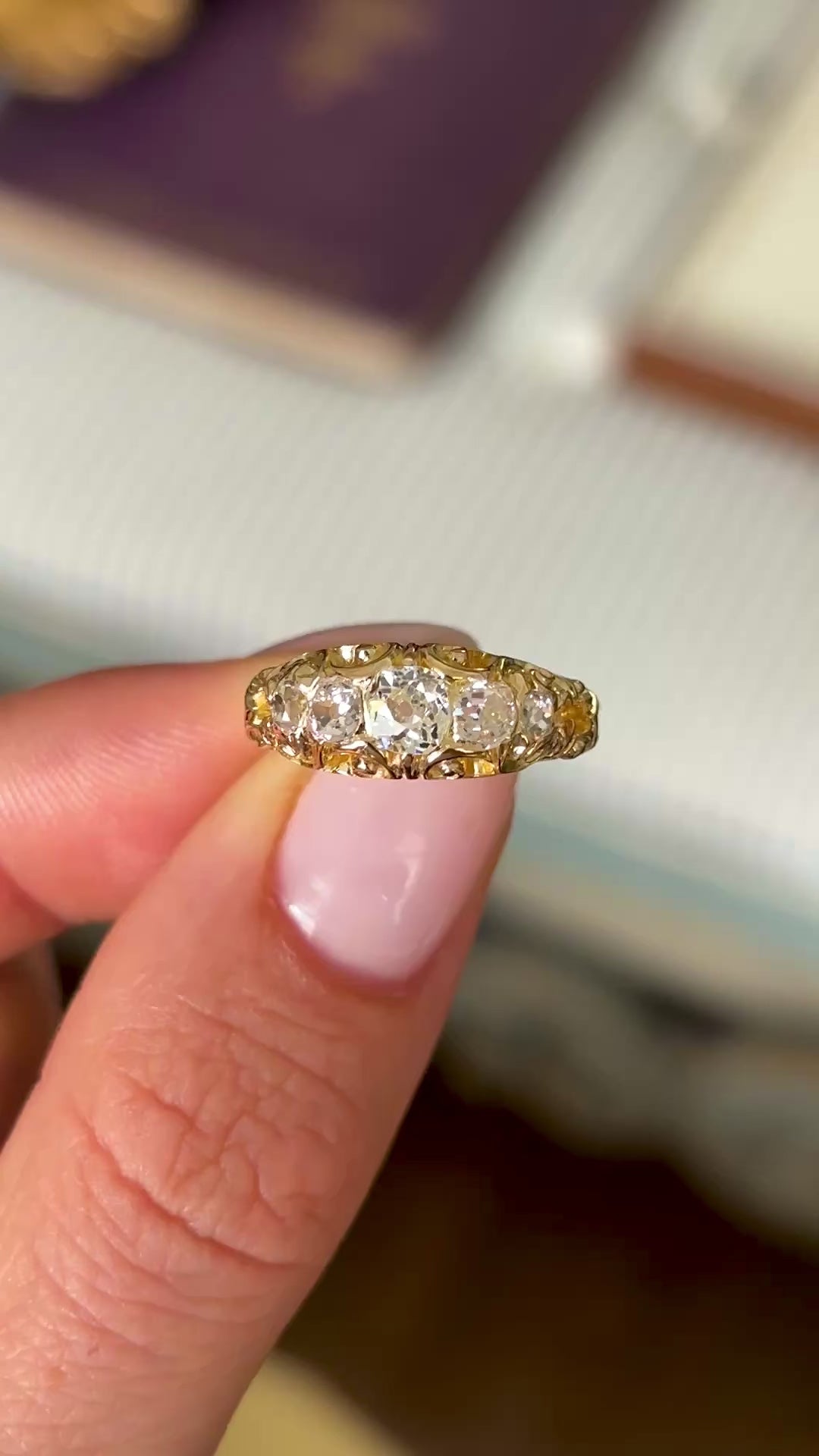 Antique, Victorian five-stone diamond ring