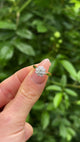 Vintage, 1980s Diamond Cluster Engagement Ring, 18ct Yellow Gold held in fingers