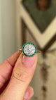 Vintage, Art Deco emerald & diamond target cluster ring.