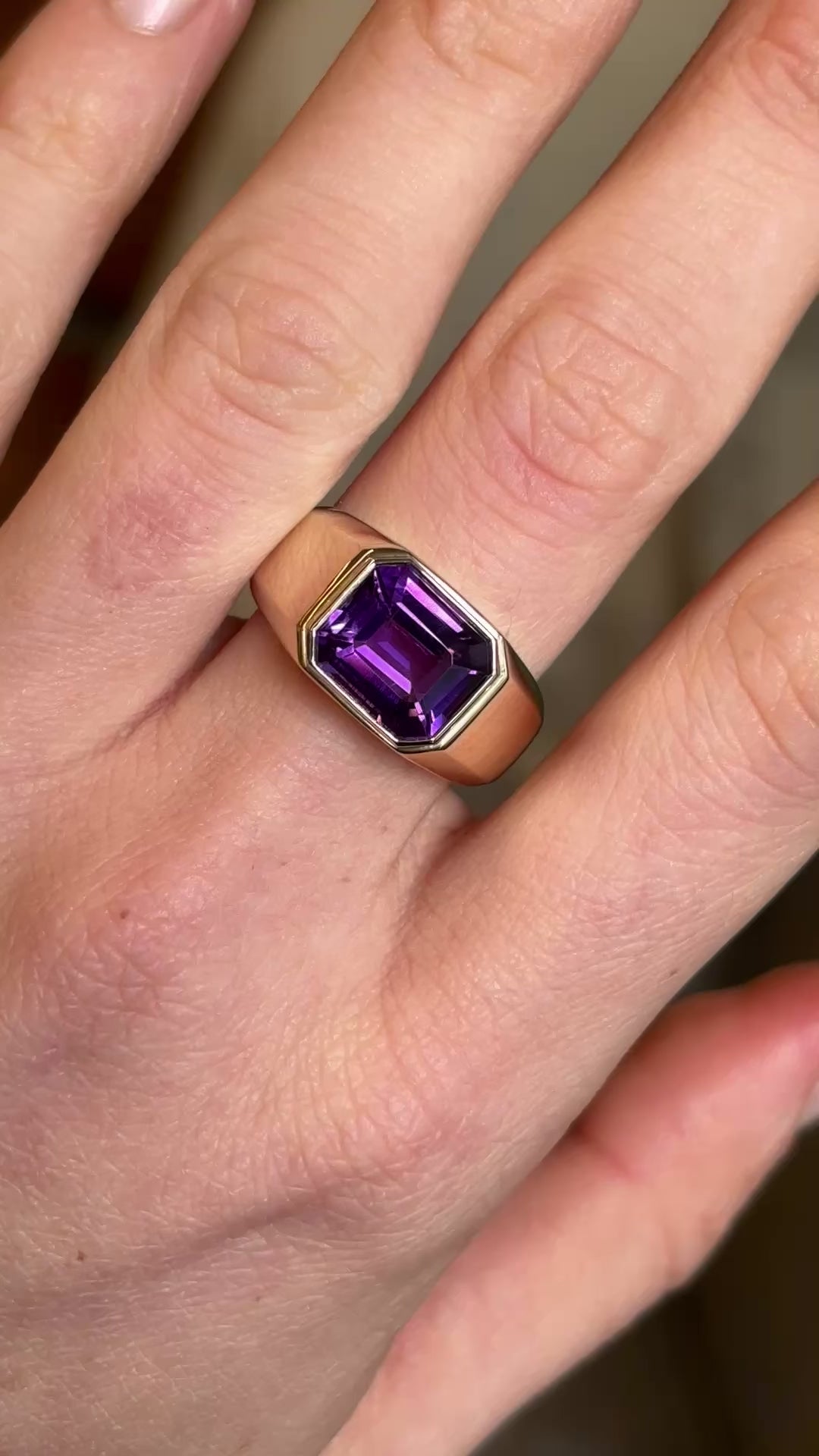Vintage, amethyst chunky band