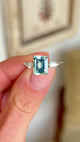 Vintage, 1990s aquamarine & diamond three-stone ring