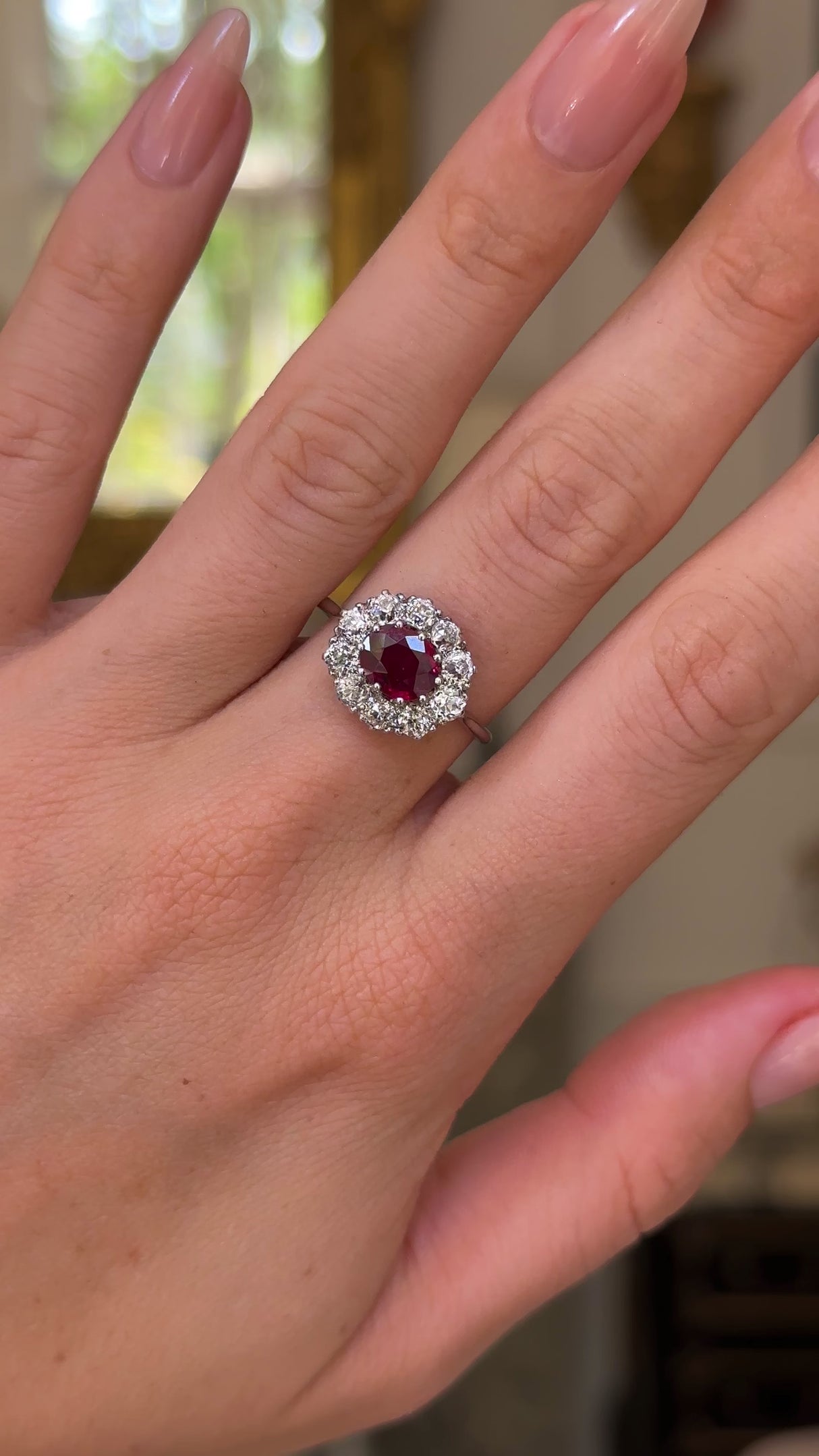 Art Deco, ruby & diamond cluster ring