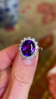 Vintage, 1960s amethyst & diamond cluster ring