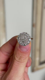 Antique, Edwardian old cut diamond cluster  ring