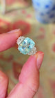 Vintage, 1920s sea green aquamarine cocktail ring