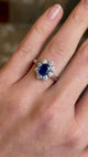 Vintage, 1950s sapphire & diamond cluster ring