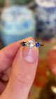 Antique, Edwardian old-cut diamond & sapphire three-stone ring