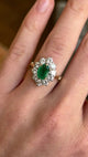 Vintage, 1990s emerald & diamond cluster ring