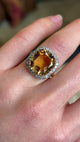 Antique, Edwardian topaz & diamond cluster ring