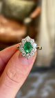 Vintage, 1990s emerald & diamond cluster ring
