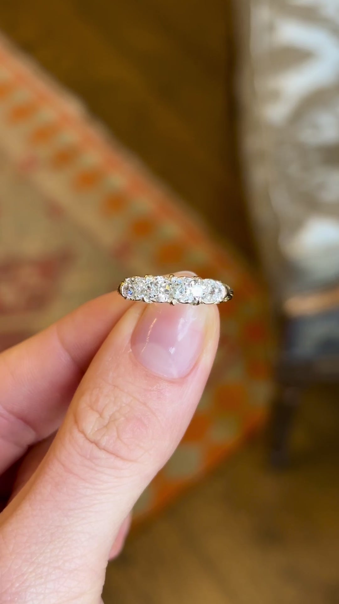 Antique, Victorian diamond five-stone ring