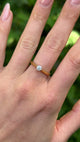 Contemporary, Solitaire Diamond Engagement Ring, 18ct Yellow Gold worn on hand.