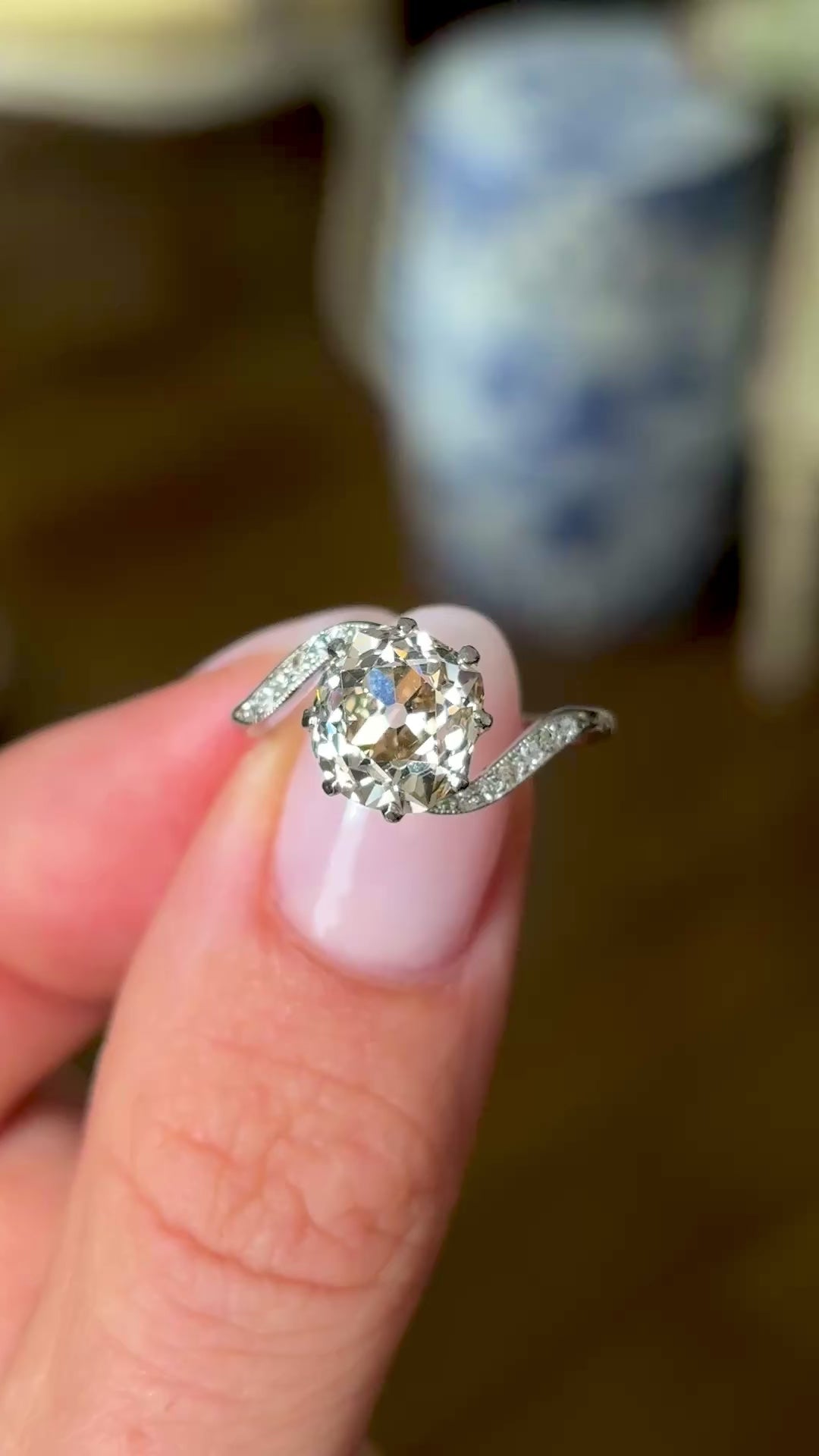 Antique, Edwardian cinnamon-coloured diamond engagement ring