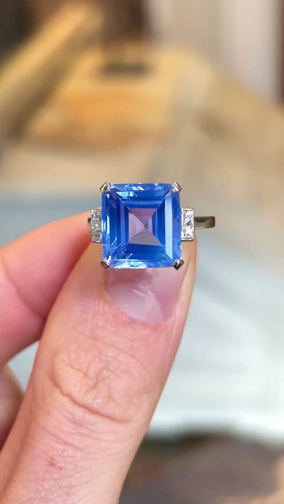 Vintage, Art Deco ceylon sapphire & diamond ring