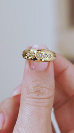 Antique, Edwardian diamond five-stone gypsy ring