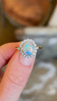 Vintage, 1950s black opal & diamond cluster ring