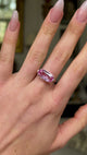 Vintage, 1940s Pale Pink Topaz Ring worn on hand and moved around to give perspective.