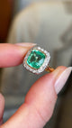 Antique, Victorian emerald and diamond cluster ring