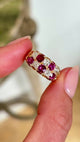 Antique, Victorian ruby & diamond checkerboard ring