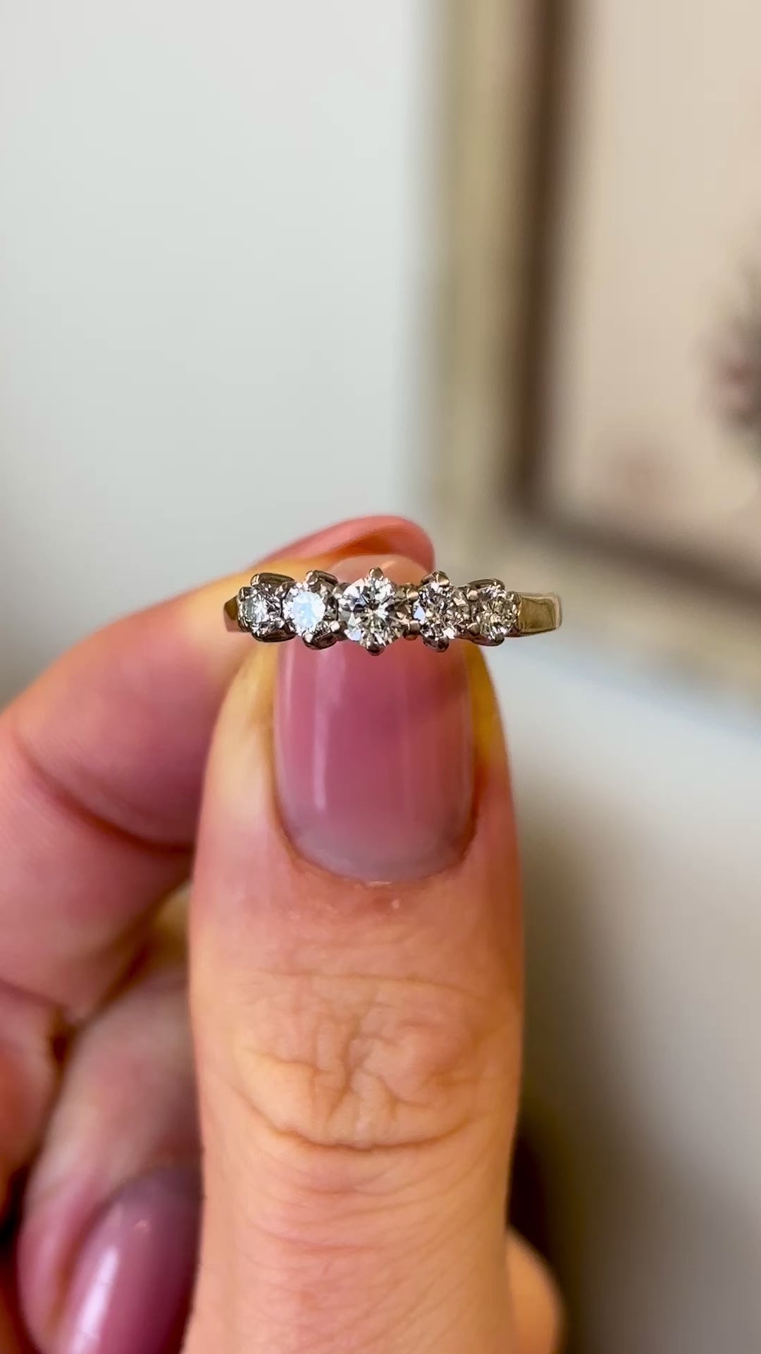 Vintage, Art Deco five-stone diamond ring