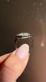 Antique, Art Deco hexagonal old-cut diamond cluster ring