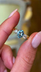 Vintage, 1980s aquamarine & diamond three-stone ring