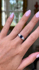 Edwardian, sapphire & diamond three-stone engagement ring, platinum