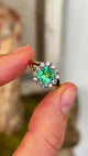 2570-Antique, Victorian emerald & diamond cluster ring-1