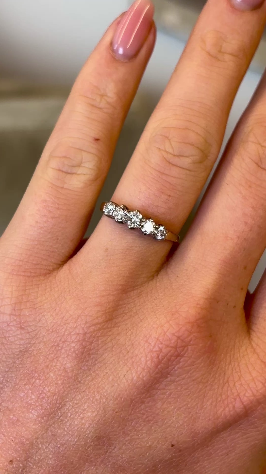 Vintage, Art Deco five-stone diamond ring