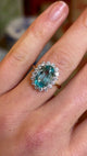 Vintage, 1980s aquamarine & diamond cluster ring