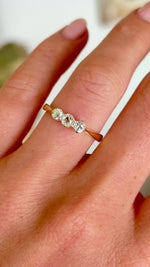 Vintage, 1990s three-stone diamond ring