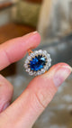 Vintage, 1980s sapphire and diamond cluster ring
