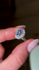 Vintage, sapphire & diamond cluster engagement ring