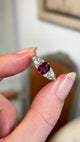 Antique, Victorian ruby & diamond three-stone ring