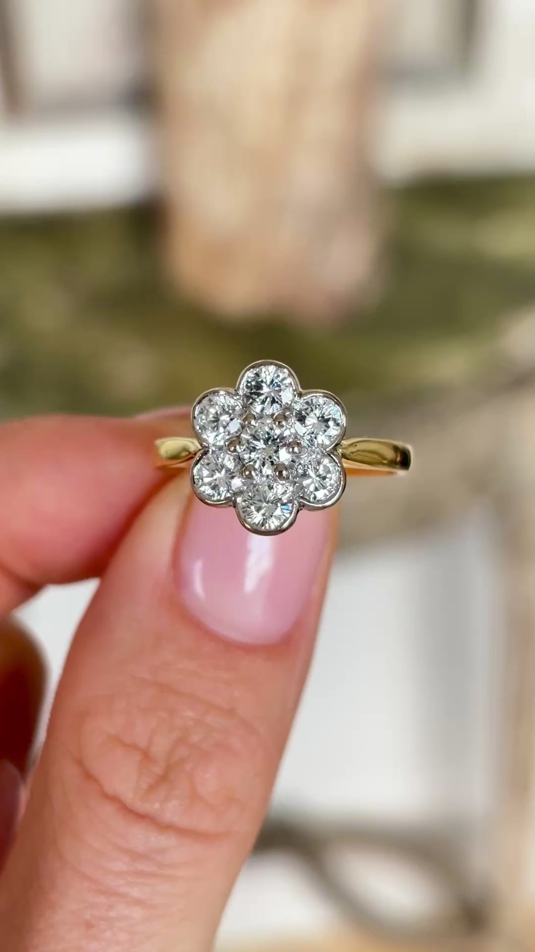 Vintage, 1990s diamond daisy cluster ring – Antique Ring Boutique