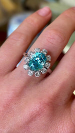 Vintage, zircon & diamond cluster ring