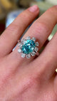 Vintage, zircon & diamond cluster ring