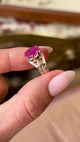 Antique, Victorian pink sapphire & diamond three-stone ring