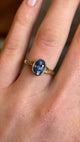 Vintage, oval-cut 2ct sapphire solitaire engagement ring
