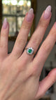 Antique, Edwardian emerald & diamond cluster ring, 18ct yellow gold