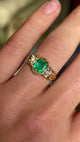 Antique, Victorian emerald & diamond three-stone ring