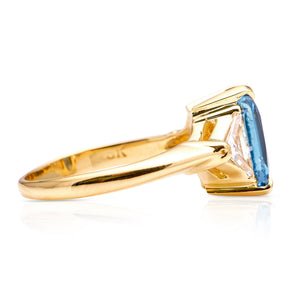 PAYMENT 4 ONLY | Vintage, blue sapphire and trilliant-cut diamond three stone ring