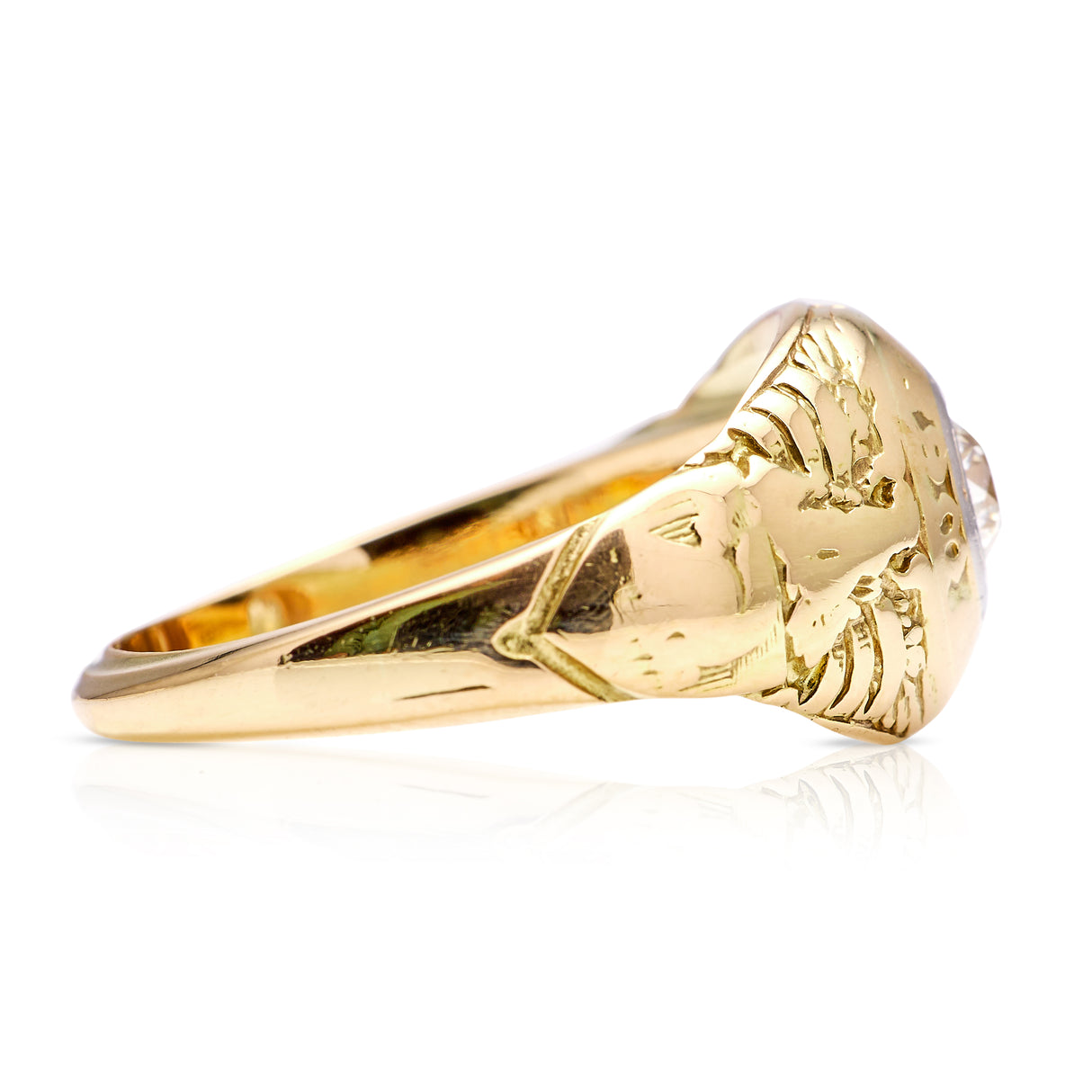 Vintage, 1960s Tiffany & co solitaire diamond class ring, 18ct yellow gold