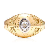Vintage, 1960s Tiffany & co solitaire diamond class ring, 18ct yellow gold