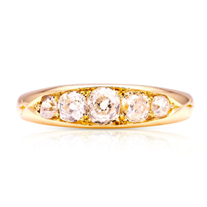 Victorian, old-cut diamond five-stone ring