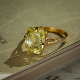 Victorian yellow sapphire solitaire ring in gold
