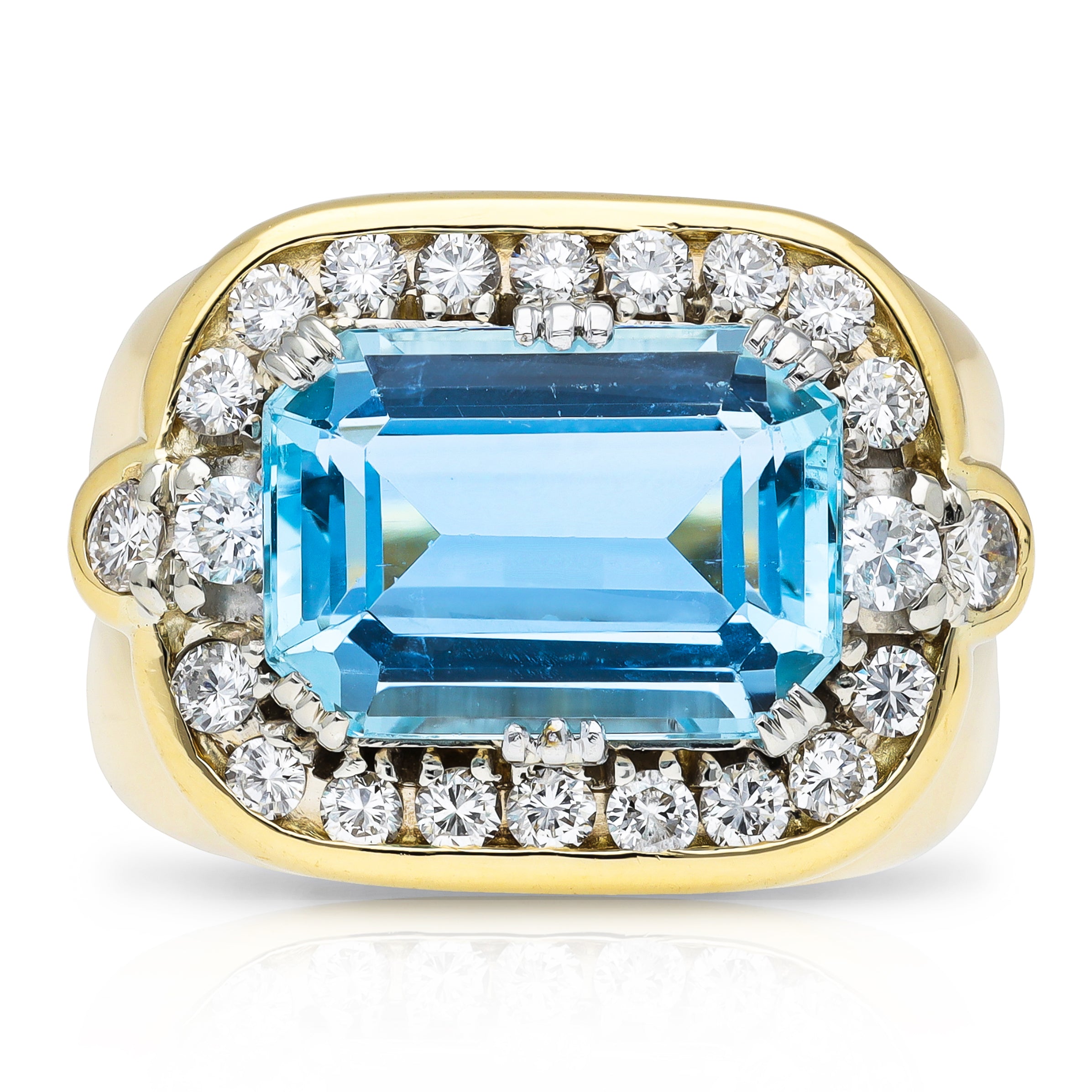 aquamarine Vintage, 1980s aquamarine and diamond ring – Antique Ring