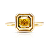Vintage, solitaire yellow diamond ring, 14ct yellow and white gold