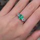Art Deco | platinum, brazilian emerald & diamond three-stone ring